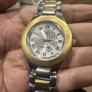Working Via By Pierre Cardin Two Tone‎ Mens Watch Steel 38mm Fit 8in New Battery